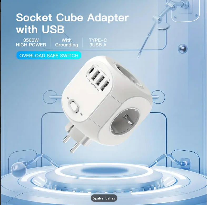 Rozetės šakotuvas su USB - Image 4