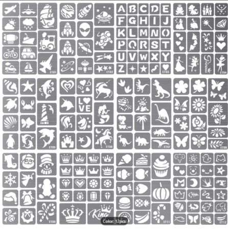 Laikinų tatuiruočių rinkinys piešimui - Image 9